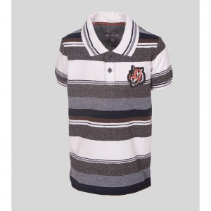 Kids boy Black and white striped Polo