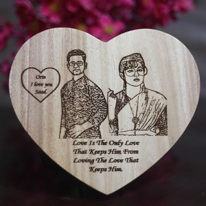 Heart Shape Customized Wood Art