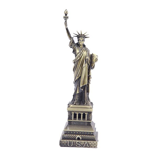 Antique Metal Statue of Liberty - Grey
