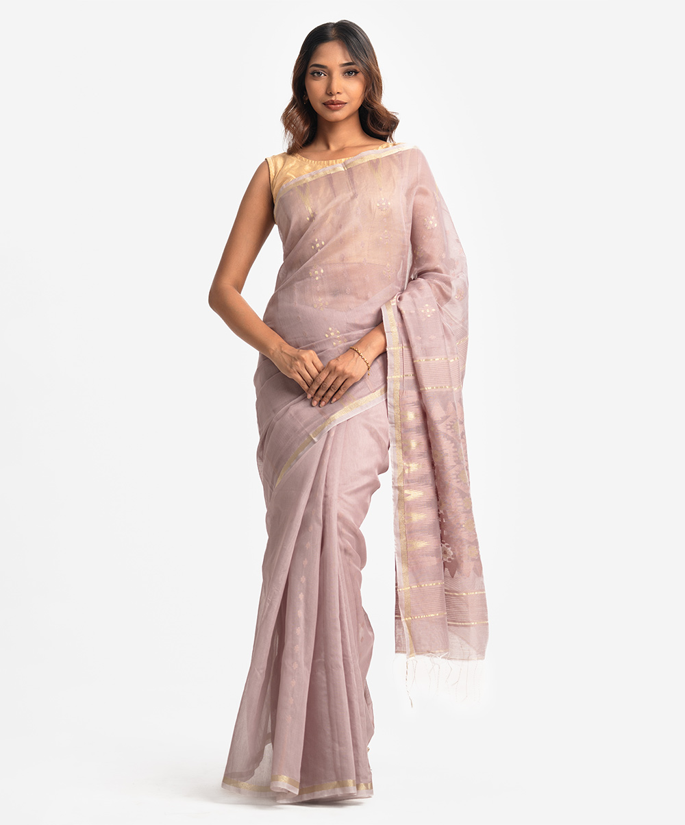 Ash Half-silk Saree