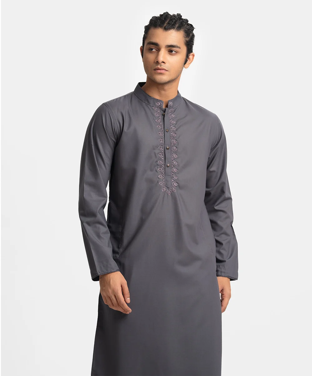 Gray Blended Semi Fitted Panjabi