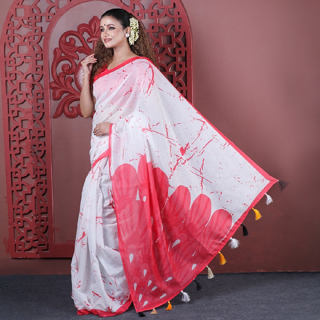 Premium Digital Printed Half Silk Saree