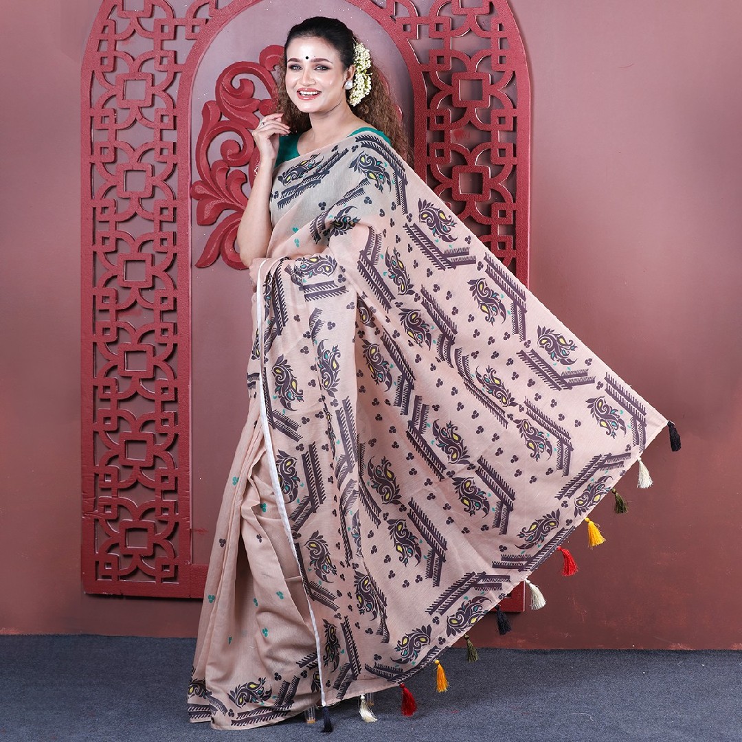 Premium Digital Printed Half Silk Saree