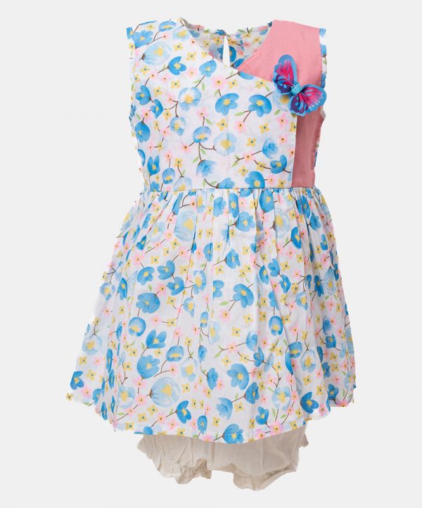 White Cotton A-line Frock