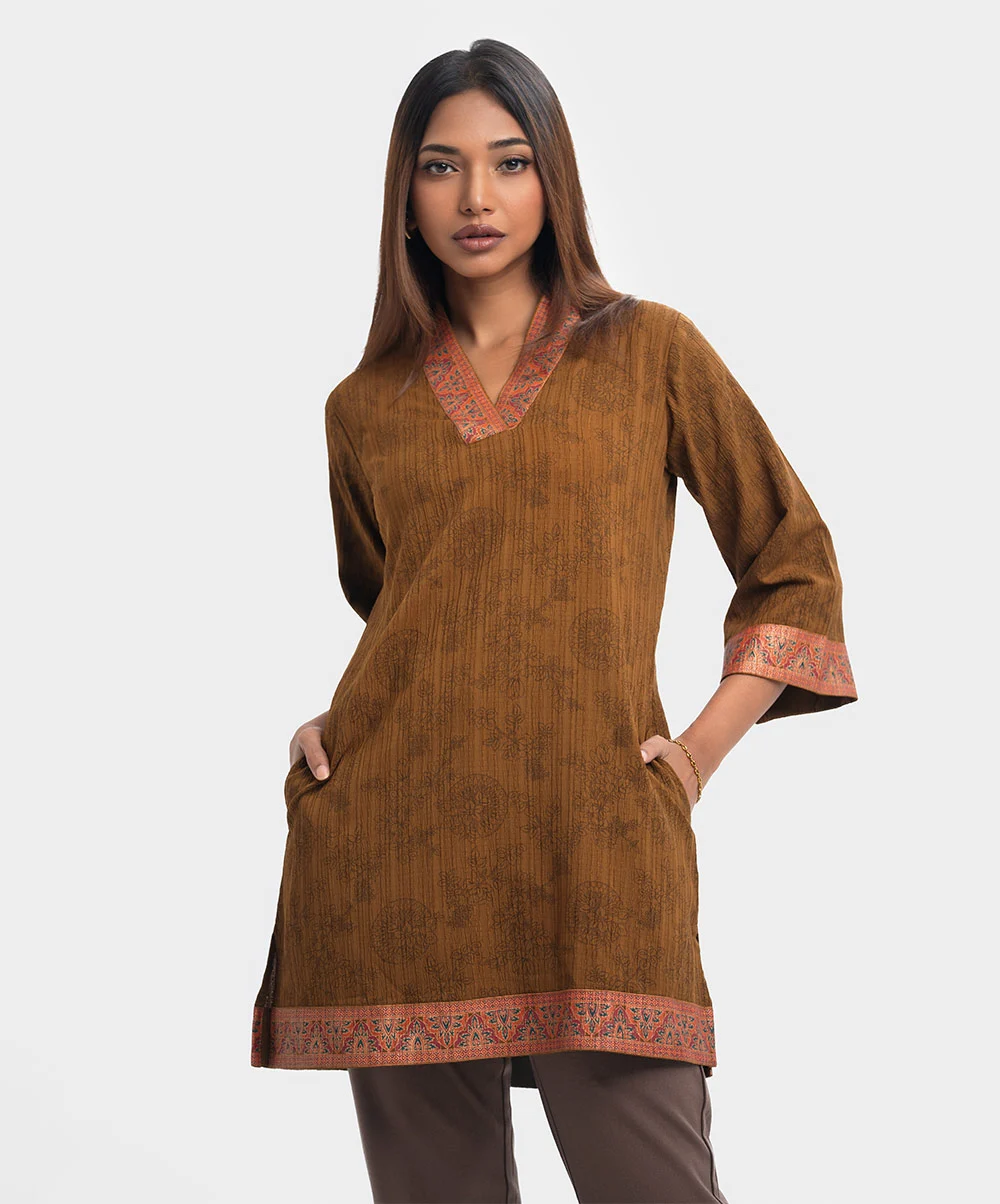 Brown Georgette Midi Tunic