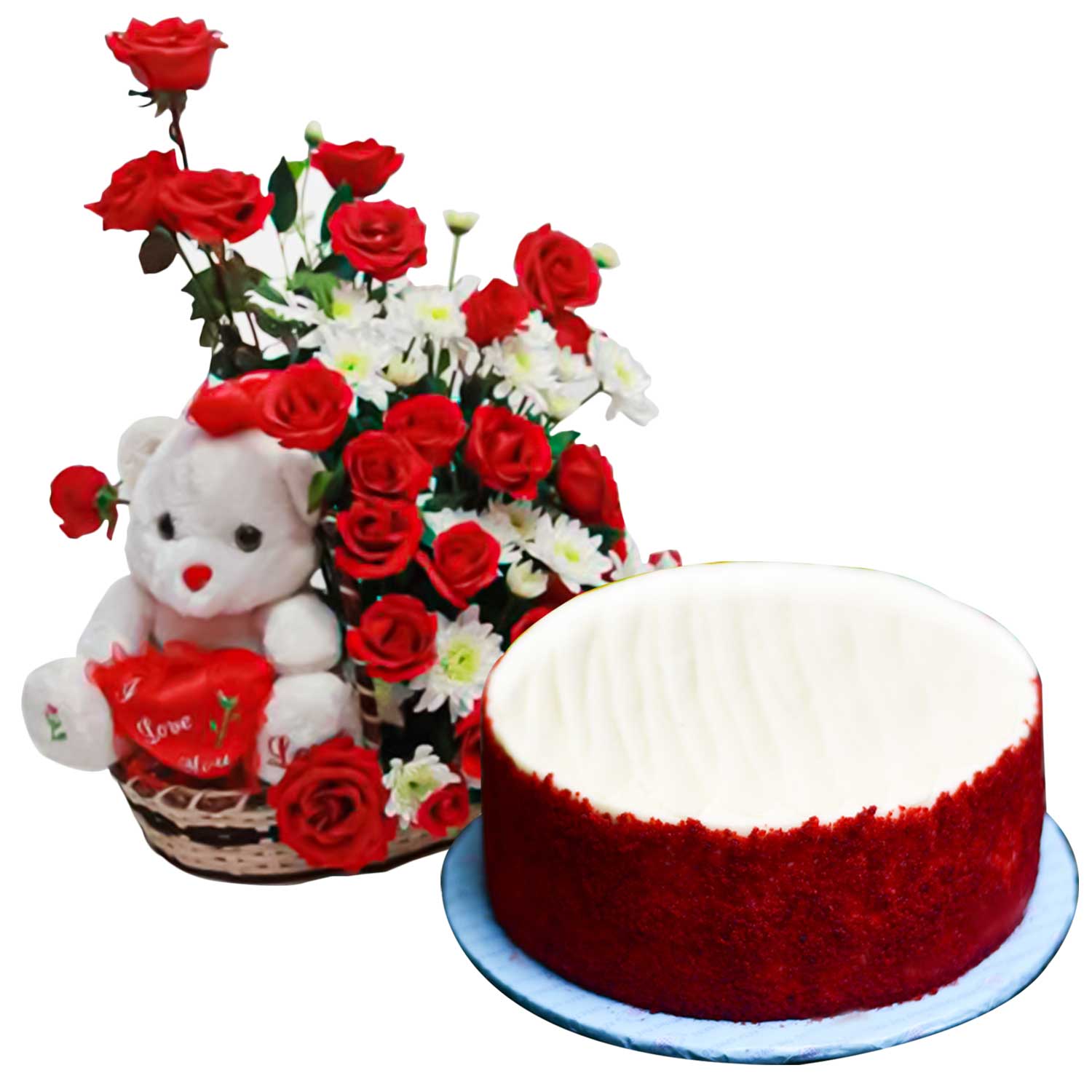 Red Velvet Cake With Splended Basket
