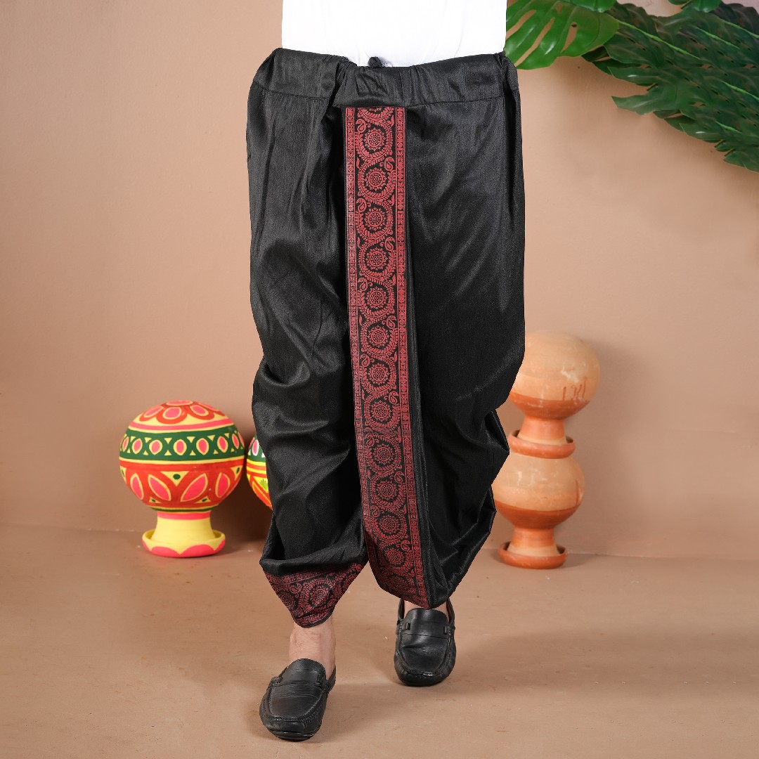 Black Raktim Naksha Dhoti