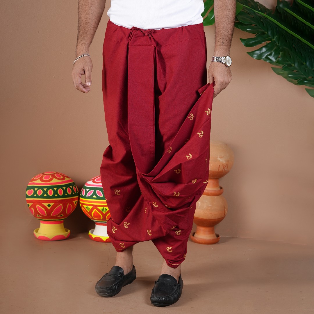 Raktim Naksha Screen Print Dhoti