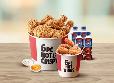 6 pcs Chicken & Wings Meal