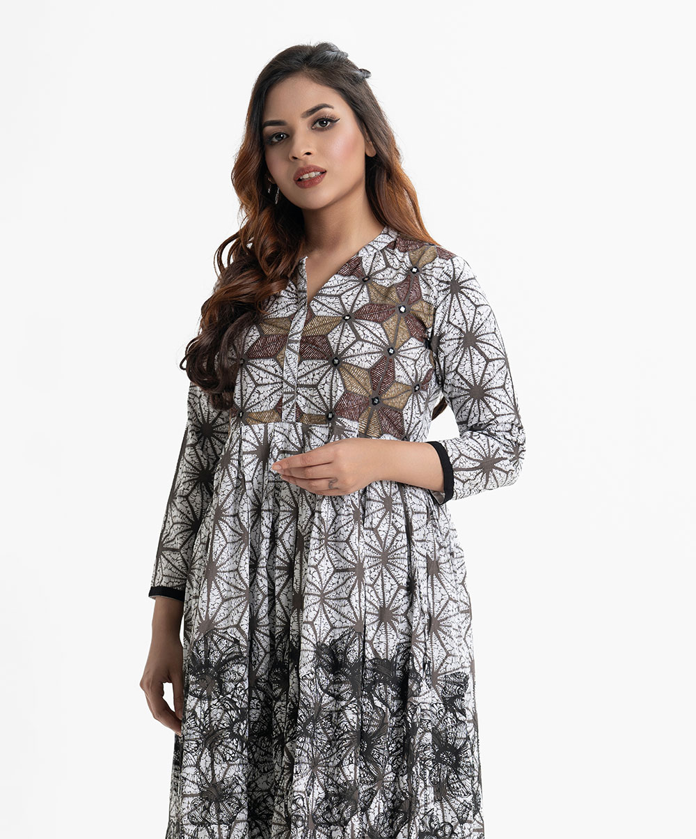 White Cotton A-line Tunic
