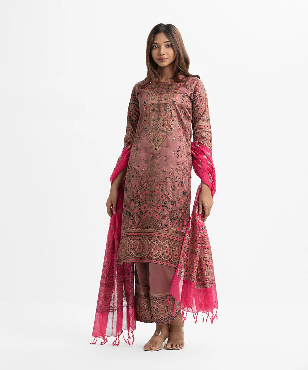 Beige Georgette Straight Salwar Kameez