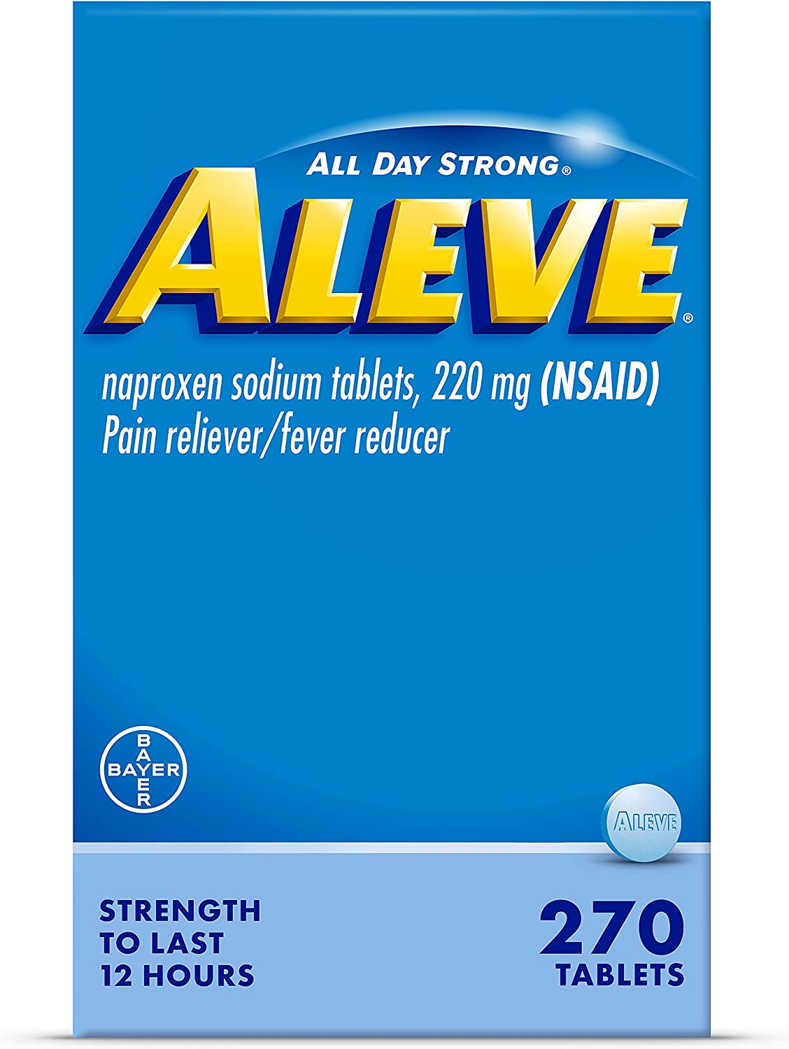 Aleve Pain Relief Naproxen Sodium Tablets, 270 Count