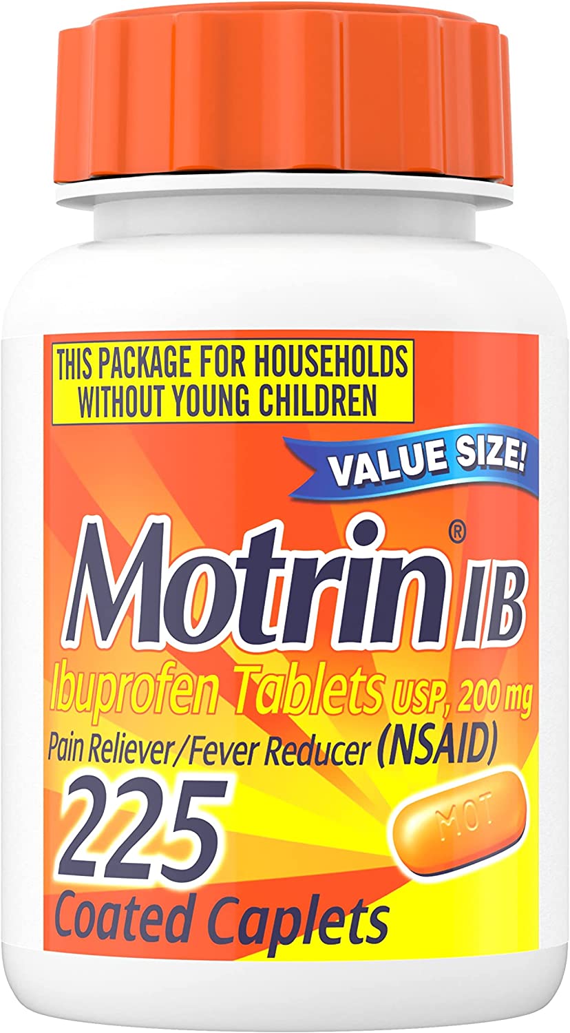 Motrin IB, Ibuprofen 200mg Tablets for Fever, Muscle Aches, Headache & Backache, 225 Ct