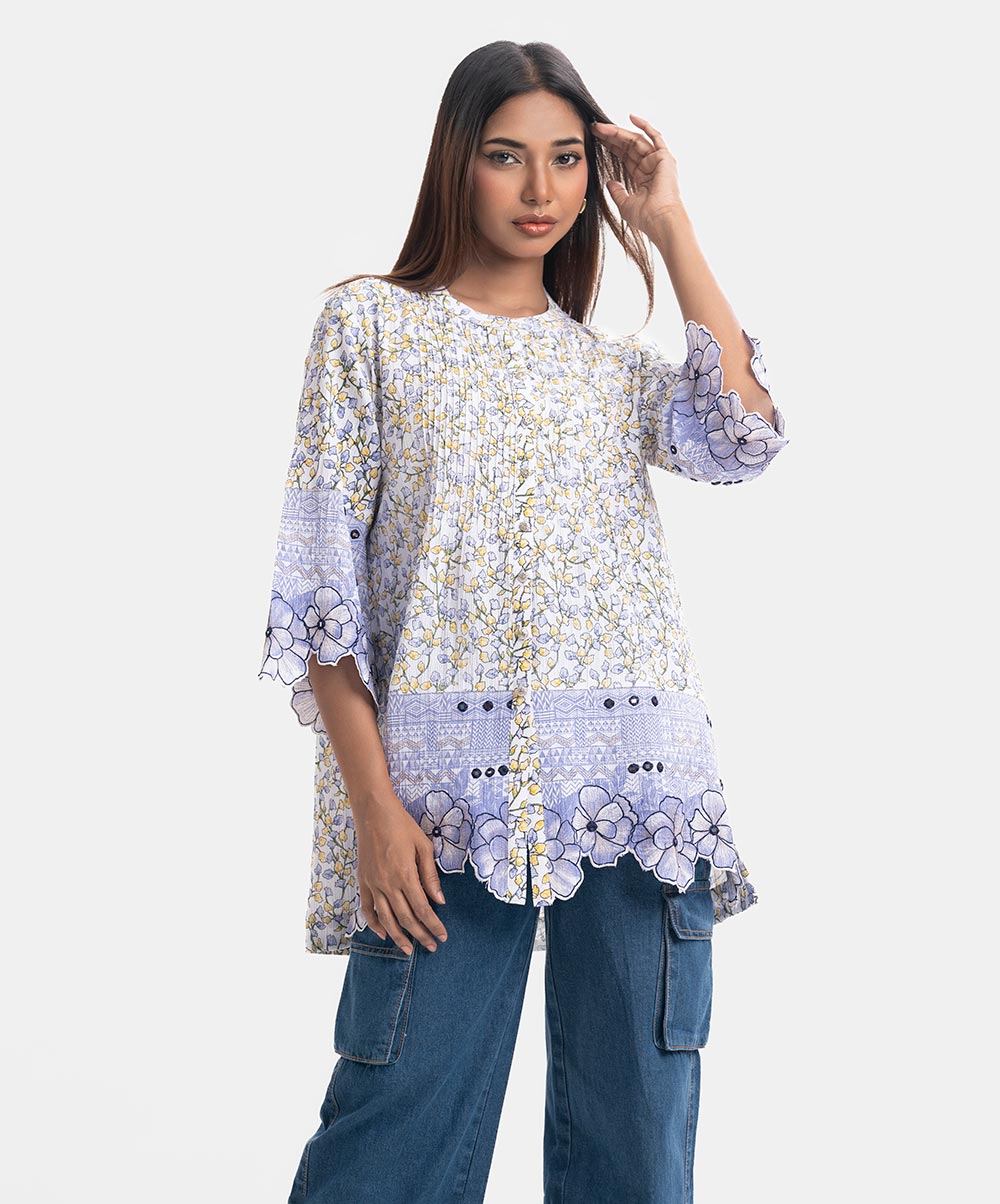 White Georgette Tent Top