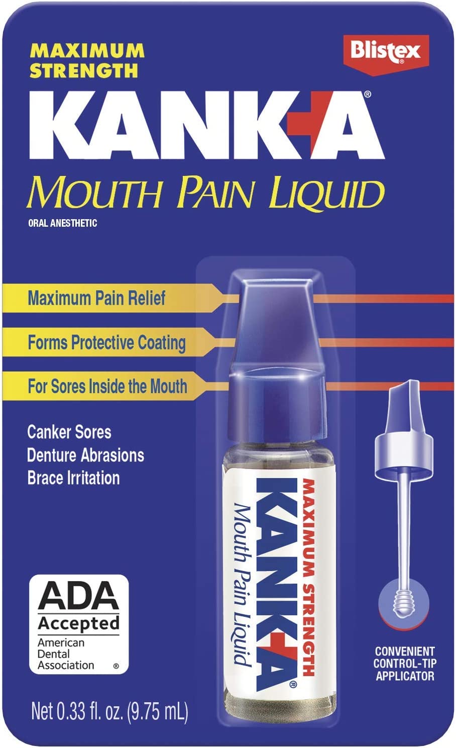 Kank-A Mouth Pain Liquid, Maximum Strength, 0.33 Fl Oz