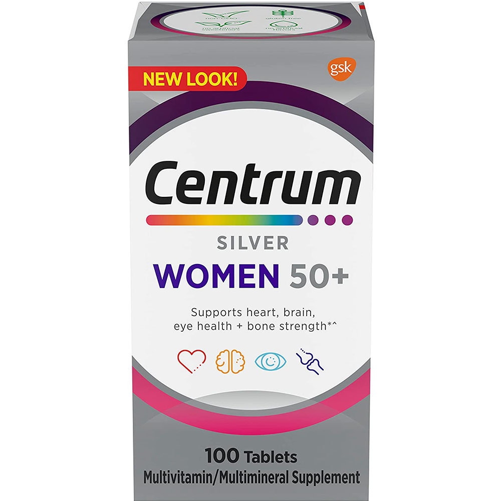 Centrum Silver Women's Multivitamin for Women 50 Plus, Multivitamin/Multimineral Supplement with Vitamin D3, B Vitamins, Non-GMO Ingredients, Supports Memory and Cognition in Older Adults - 100 Count