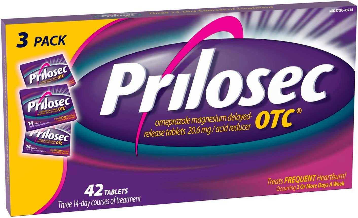 Prilosec OTC Frequent Heartburn Medicine & Acid Reducer Tablets, 42 each (Value Pack of 2)