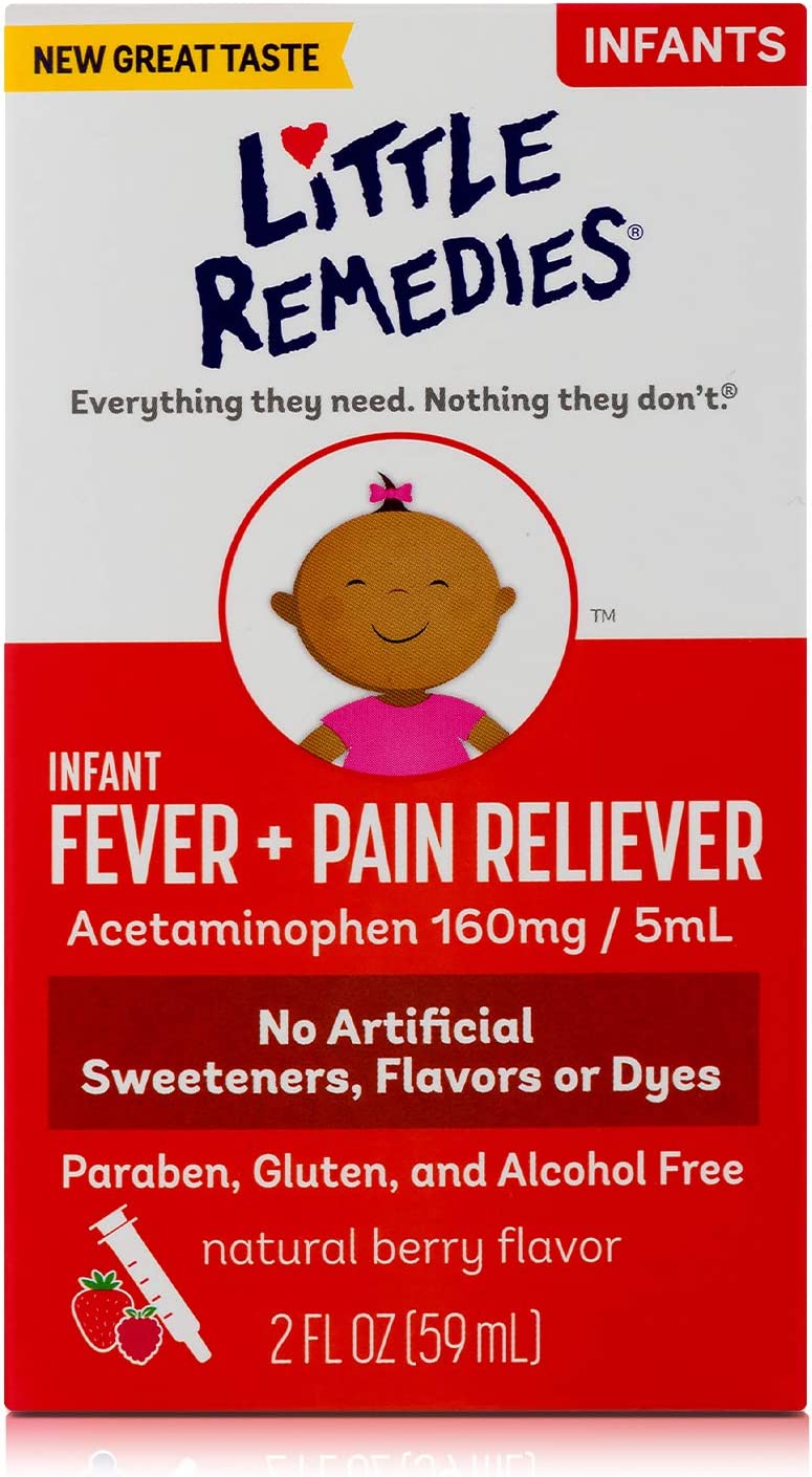Little Remedies Infant Fever & Pain Reliever with Acetaminophen, Natural Berry Flavor, 2 Fl Oz