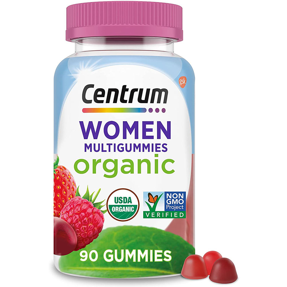 Centrum Women's Organic Multigummies Women's Multivitamin Gummies Organic Multivitamin for Women with Essential Nutrients for Immune Support, Metabolism, and Hair Skin and Nails Vitamins - 90 Ct