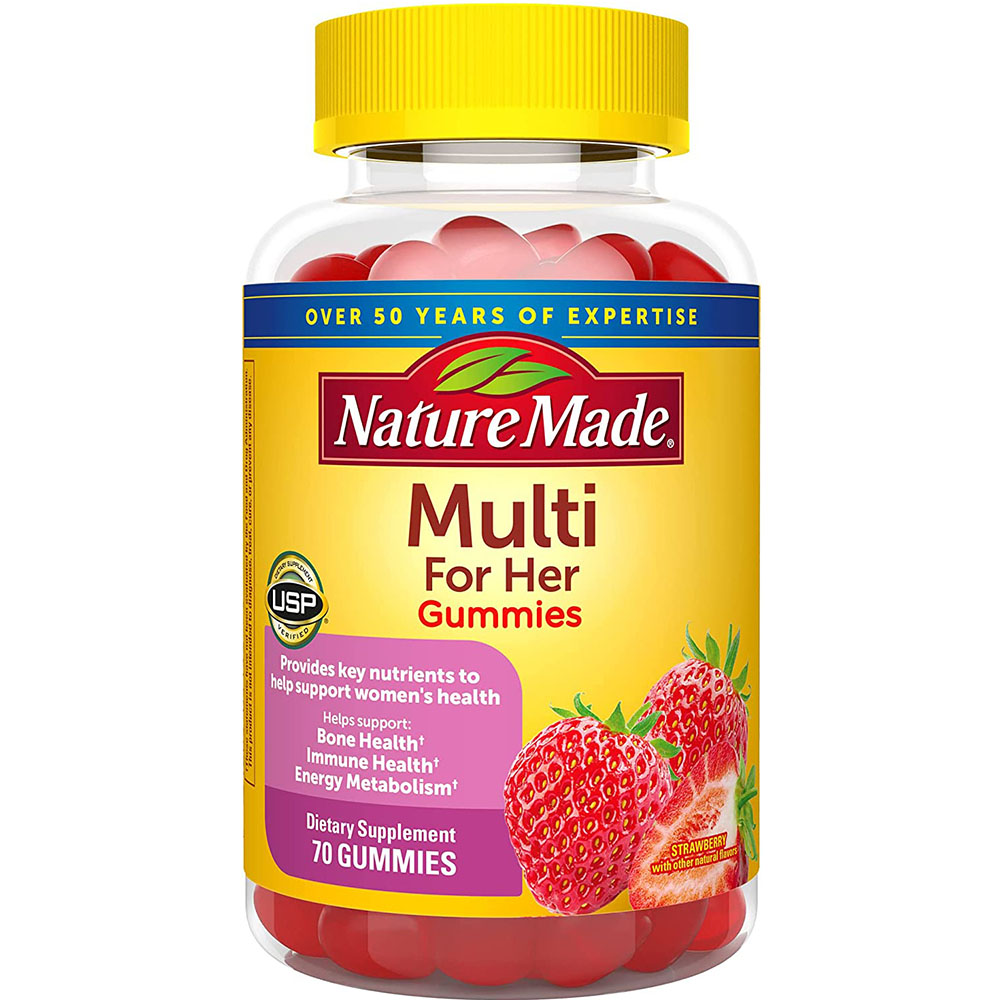 Nature Made Multivitamin For Her, Womens Multivitamin for Daily Nutritional Support, Multivitamin for Women, 70 Gummies, 35 Day Supply