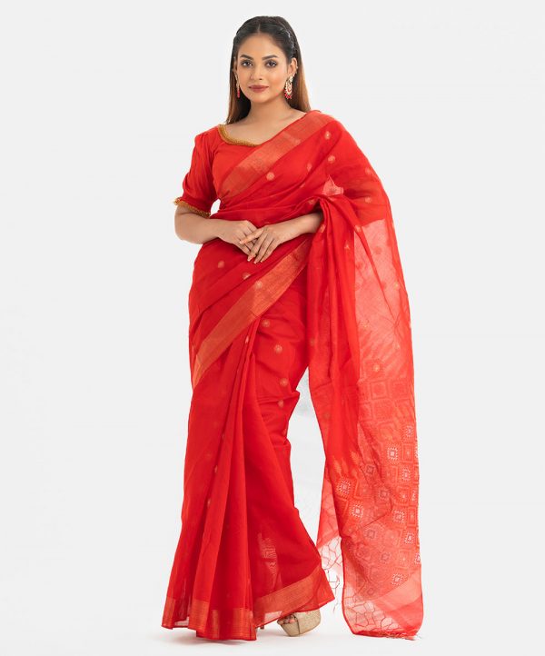 Red Half-Silk Saree