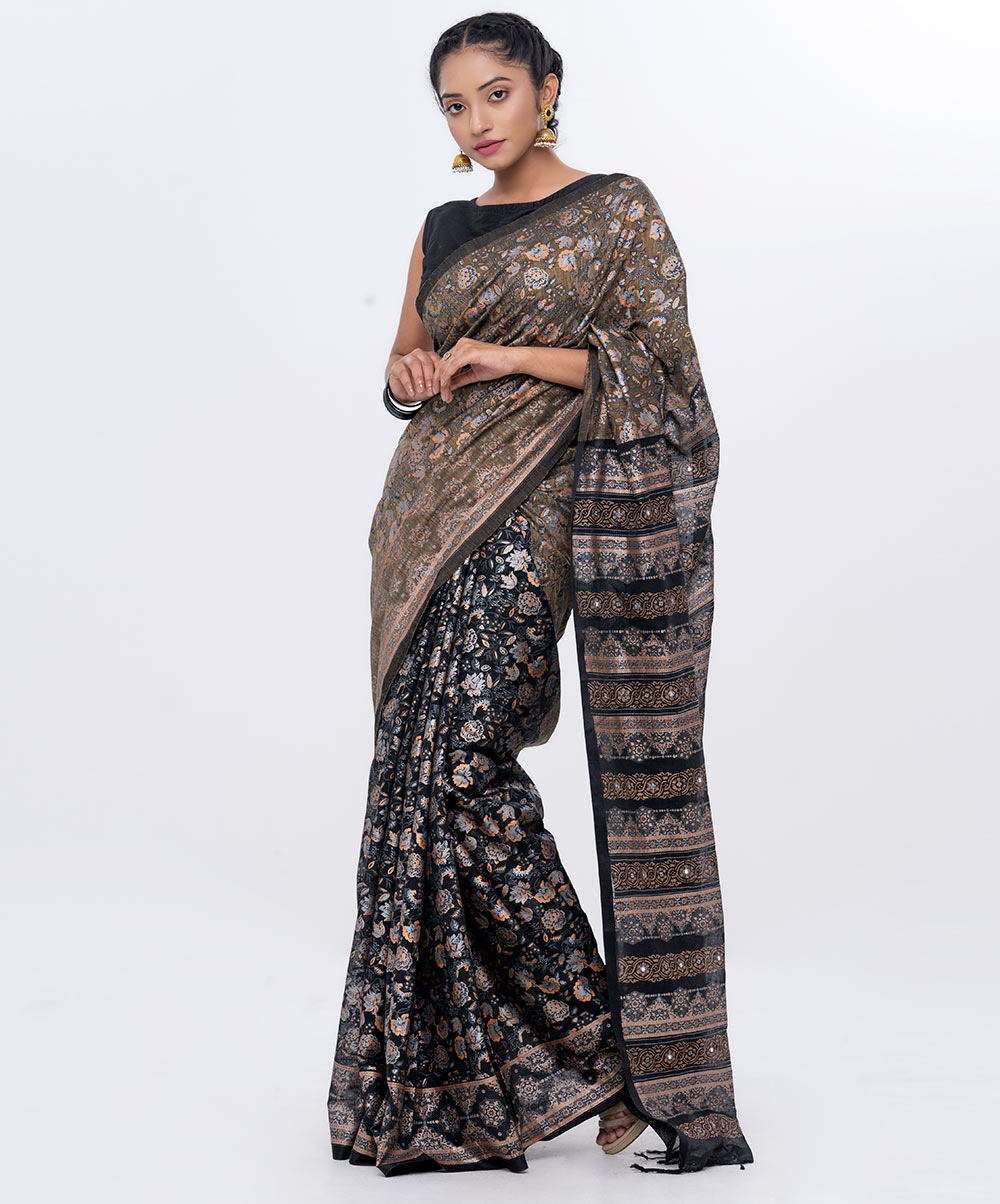 Black Cotton Saree
