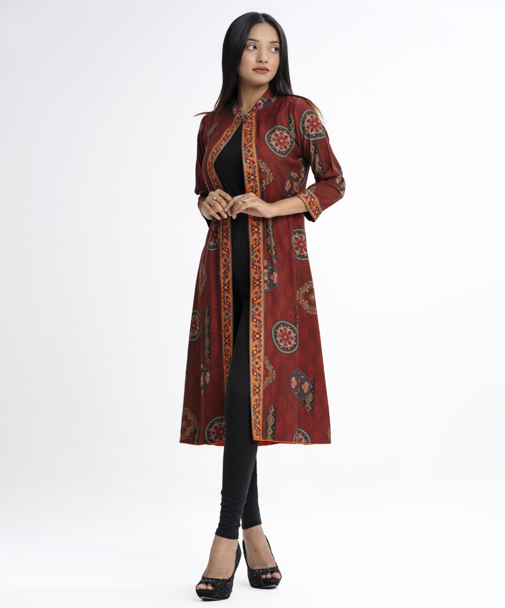 Maroon Long Shrug