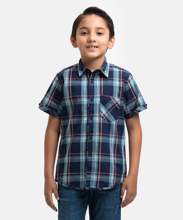 Kids Check Cotton Casual Shirt