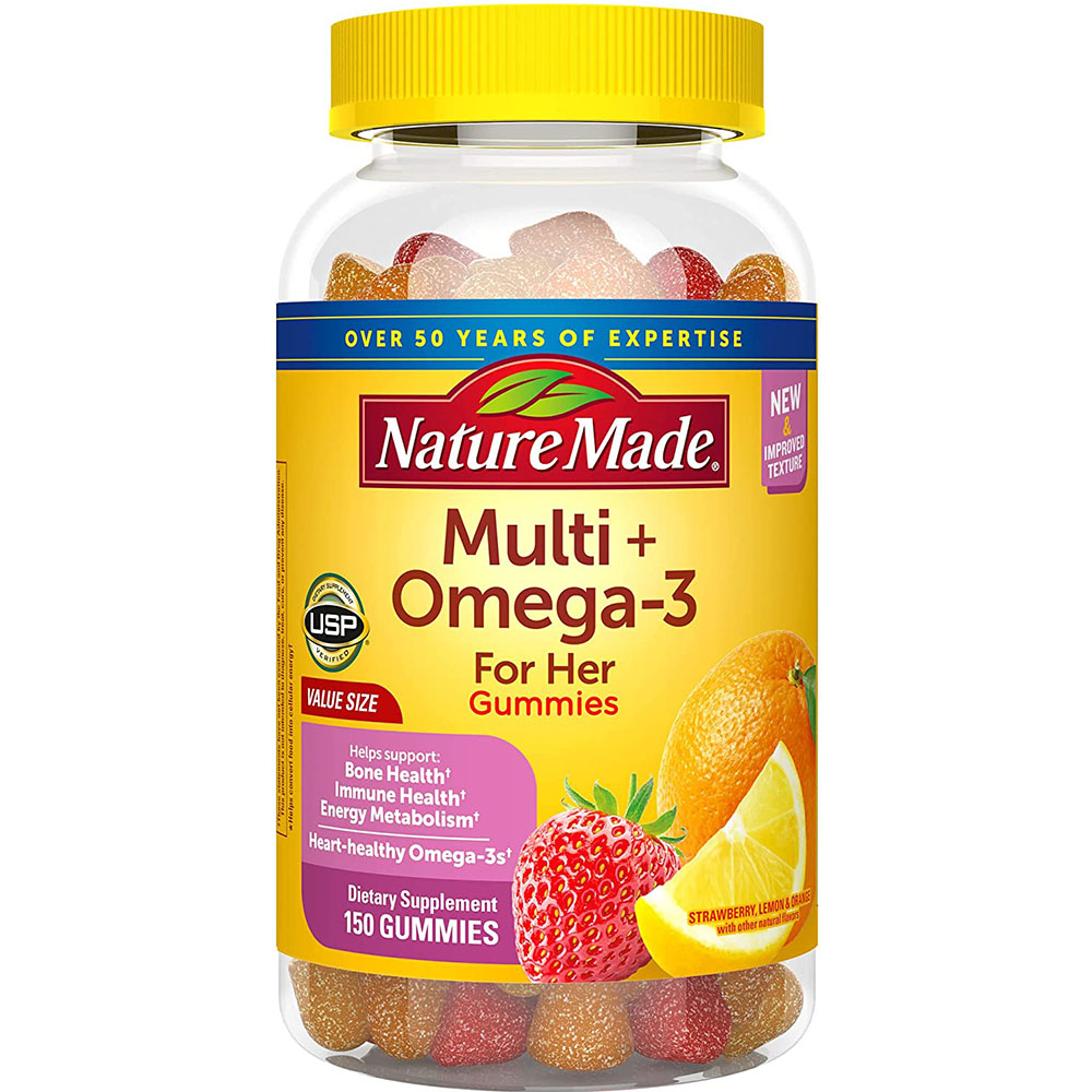 Nature Made Womens Multivitamin with Omega-3, Multivitamin for Women for Daily Nutritional Support, 150 Gummies, 75 Day Supply