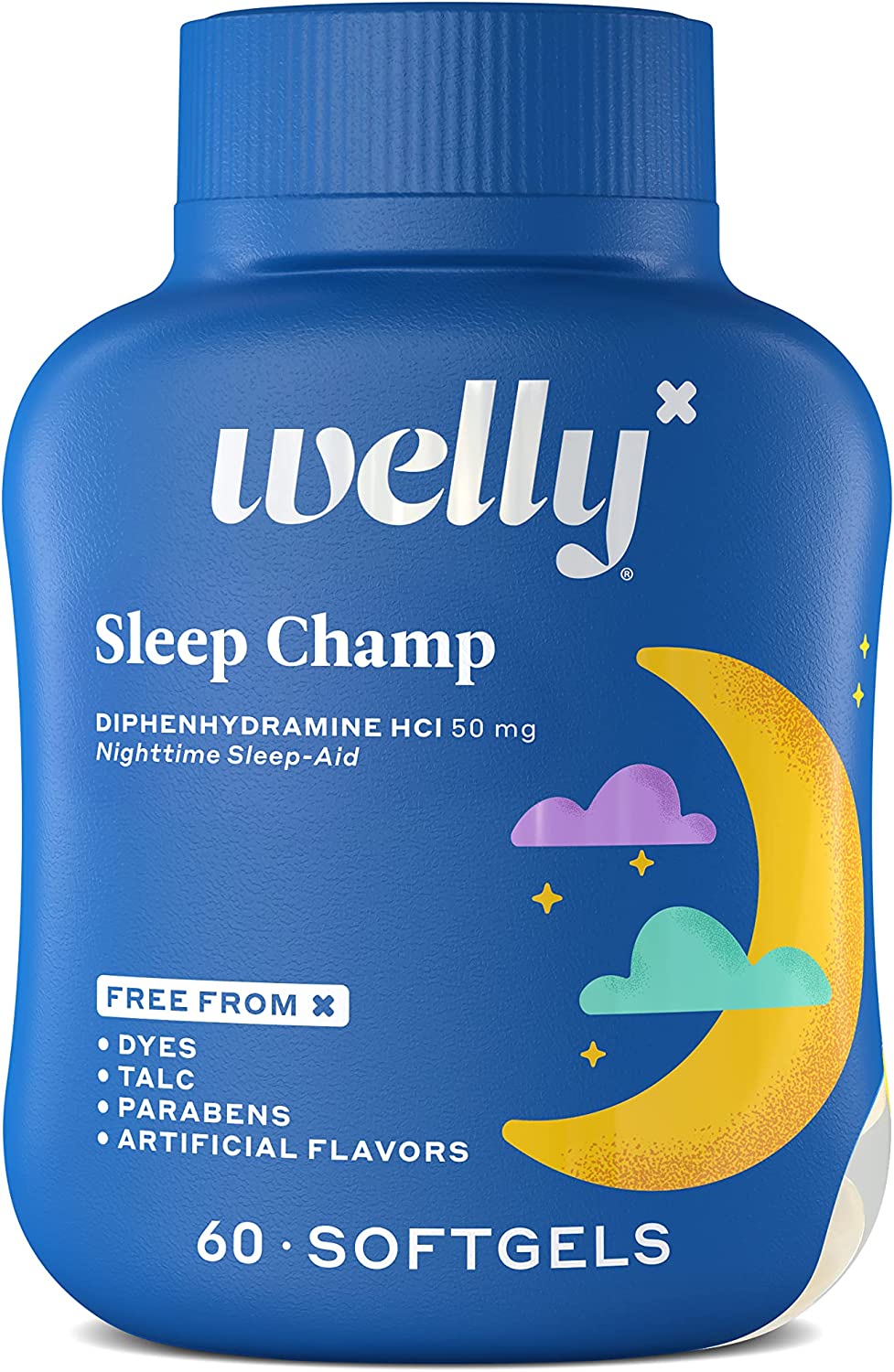Welly Remedies | OTC Sleep Champ | Nighttime Sleep-Aid | Diphenhydramine HCl | Medicine with Proven Active Ingredients