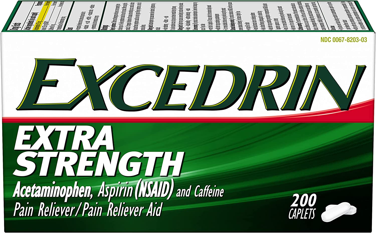 Excedrin Extra Strength Pain Reliever, Caplets - 200 count