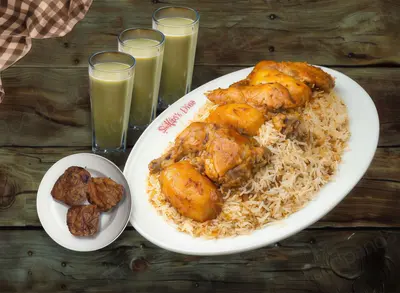 Chicken Dum Biryani with Jali Kebab & Borhani - 1:3