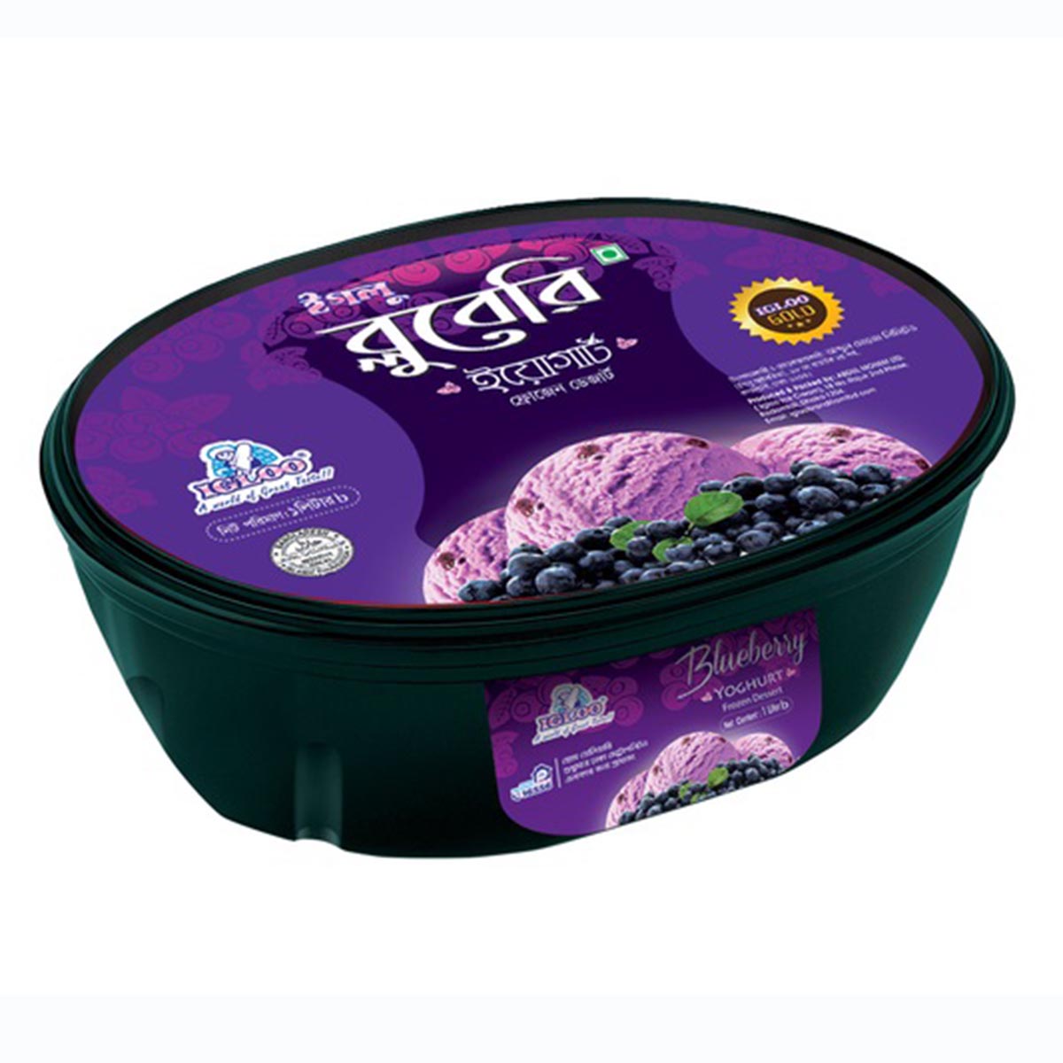 Gold Blueberry Yogurt Ice Cream 1L