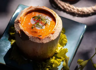 Mixed Seafood in Young Coconut