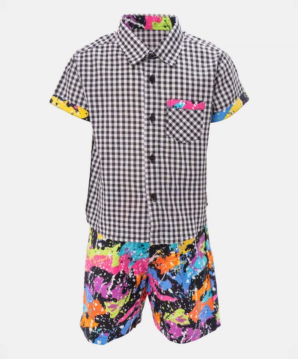 Black Cotton Shirt Pant Set