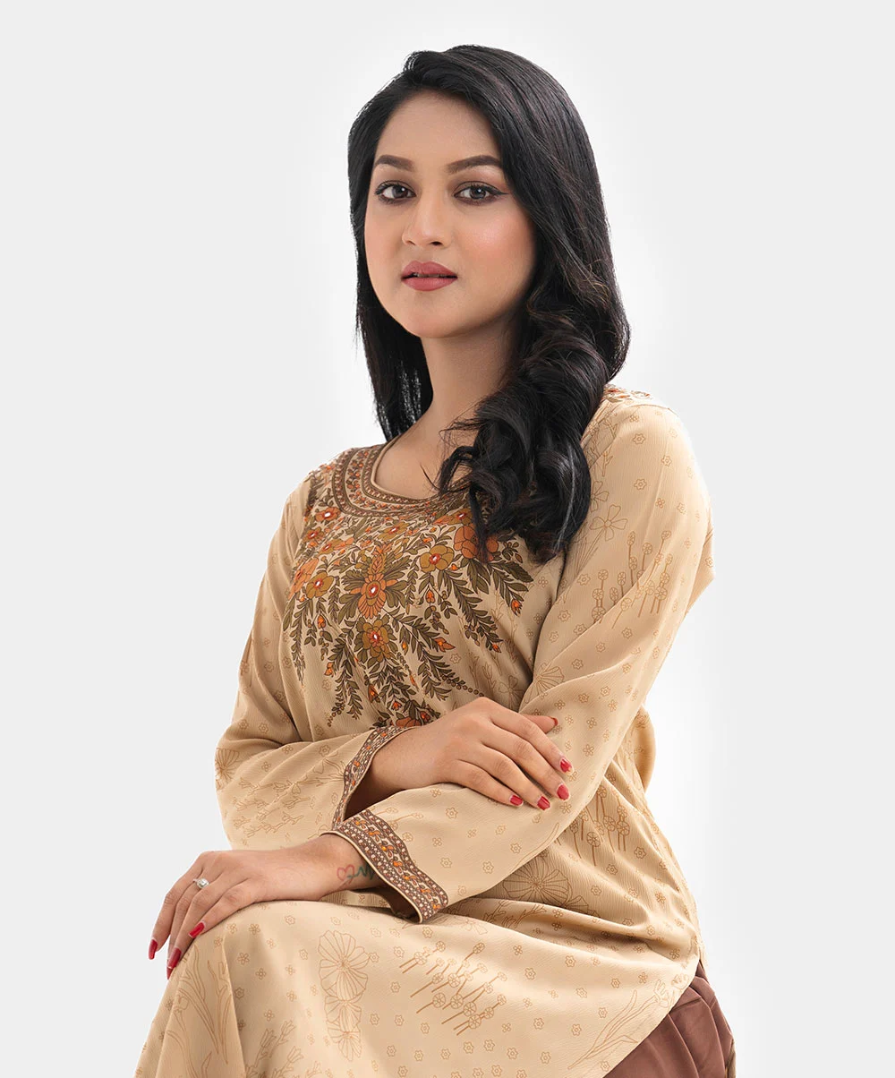 Brown Joom Straight Kameez