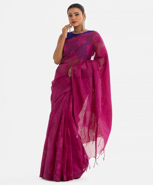 Purple Cotton Saree