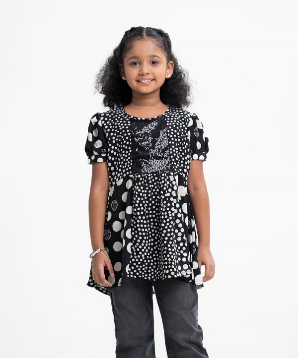 Black Georgette A-line Tunic