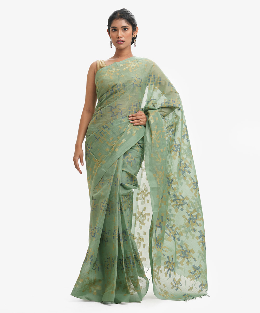 Green Cotton Saree
