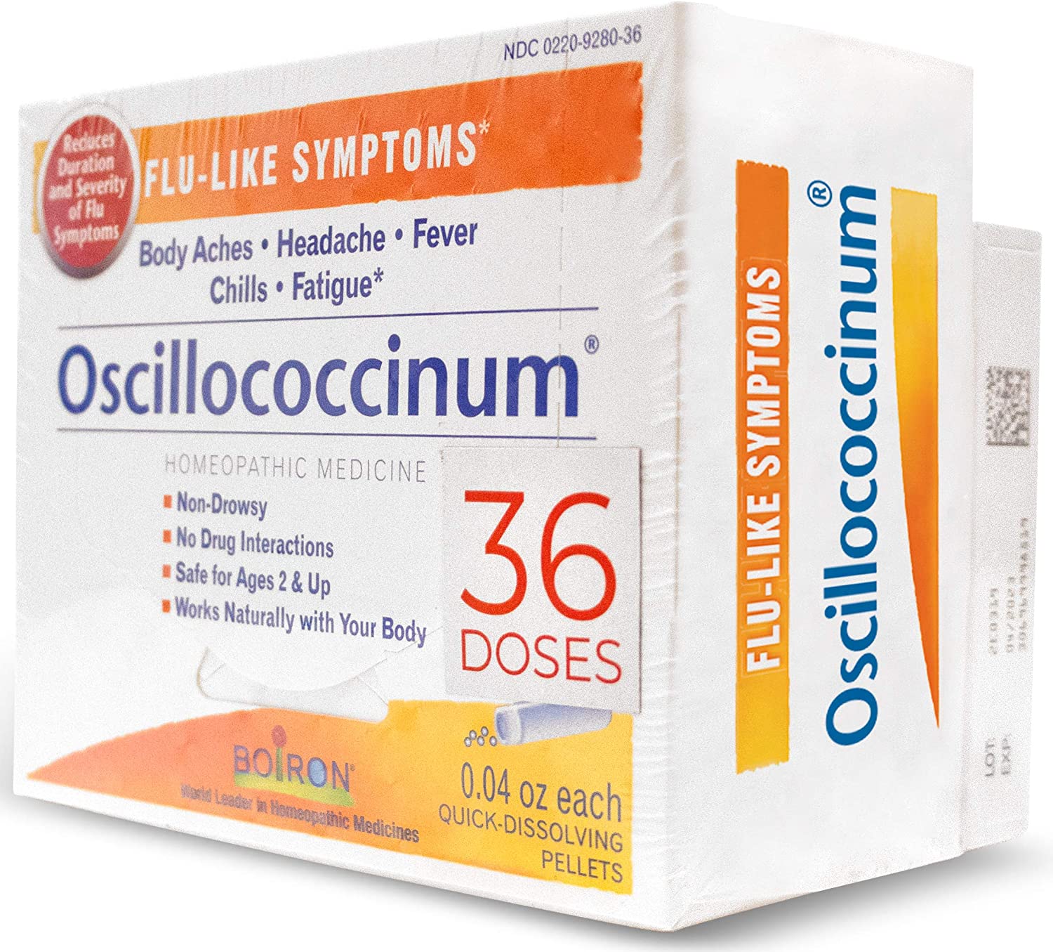 Boiron Oscillococcinum Homeopathic Medicine for flu-Like Symptoms, White, 36 Count