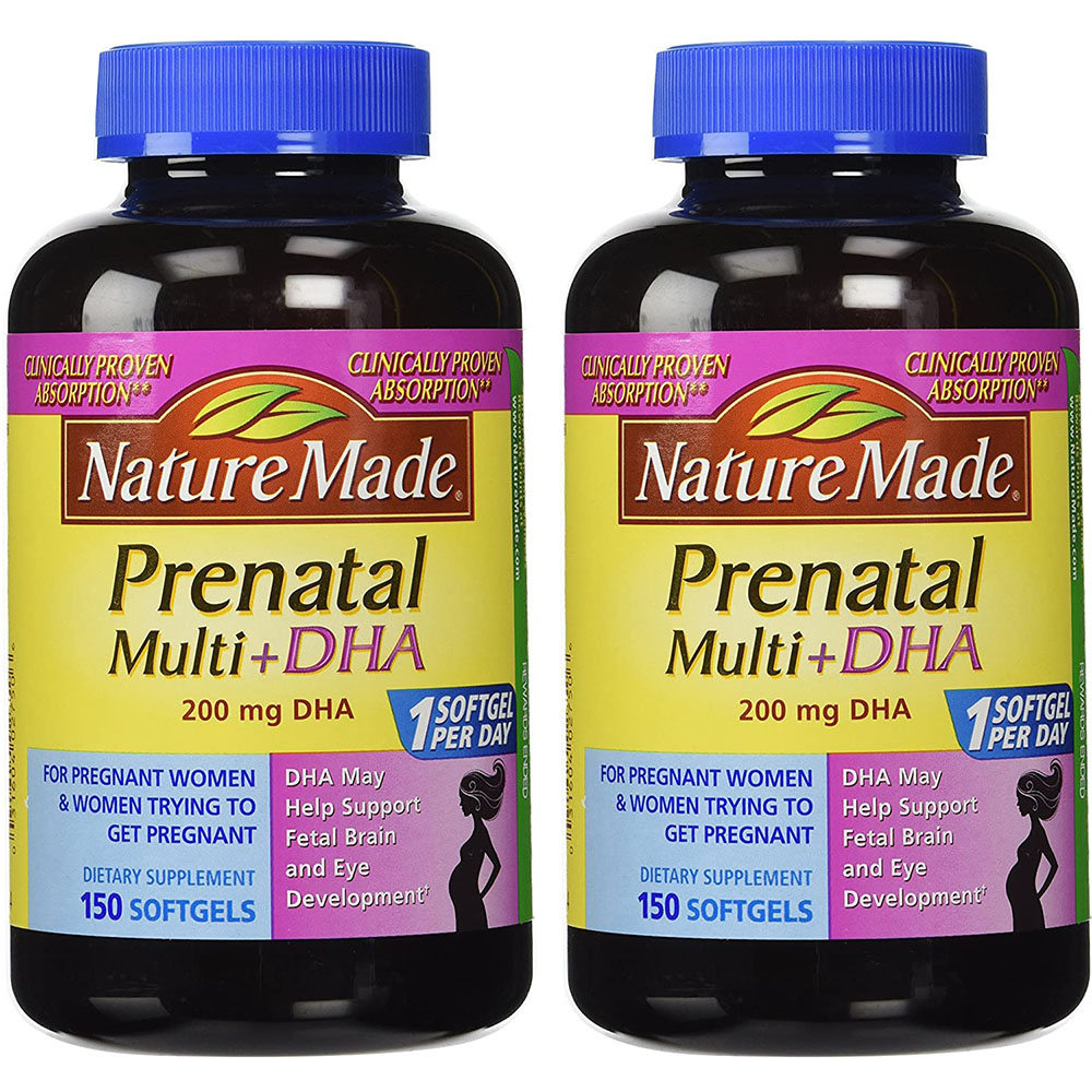 Nature Made Prenatal Multi + Dha, 200mg, 150 Softgels 2pack