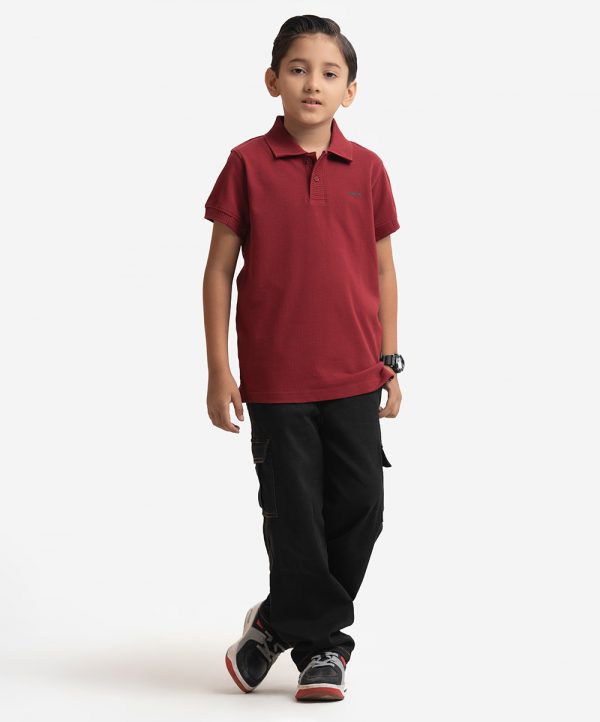 Maroon Pique Short Sleeve Polo