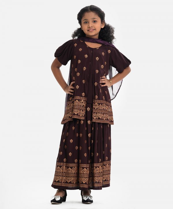 Chocolate Brown Viscose Ghagra Choli