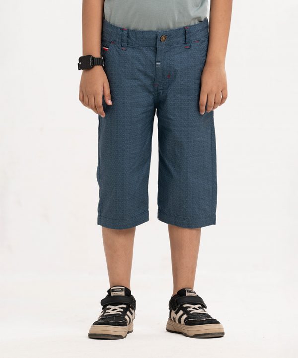 Gray Twill Three Quarter Pants