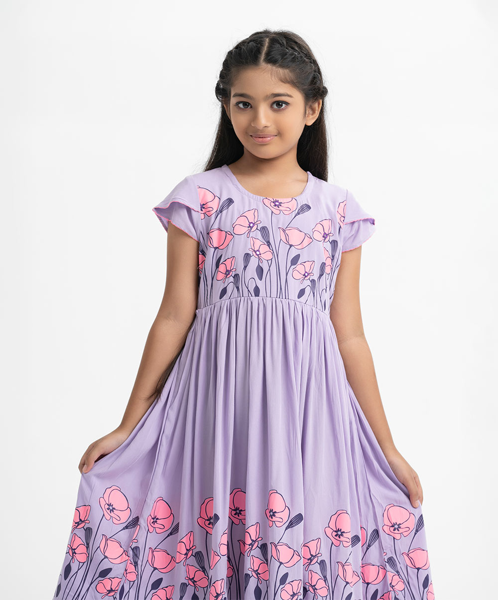 Purple Viscose Frock