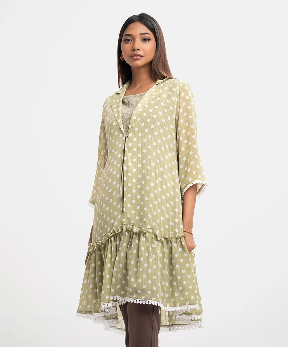 Off white Georgette Tiered Tunic