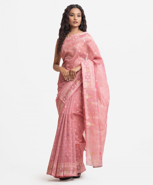 Soft Pink Half-silk Saree