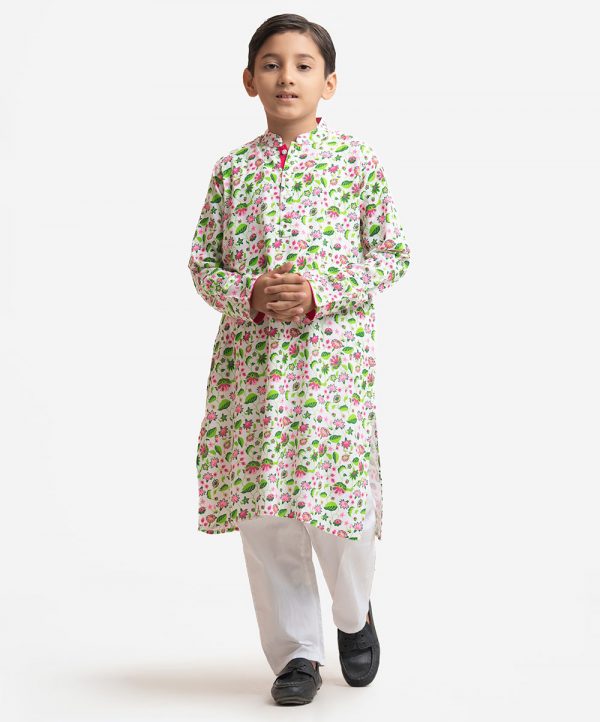 White Viscose Kids Panjabi