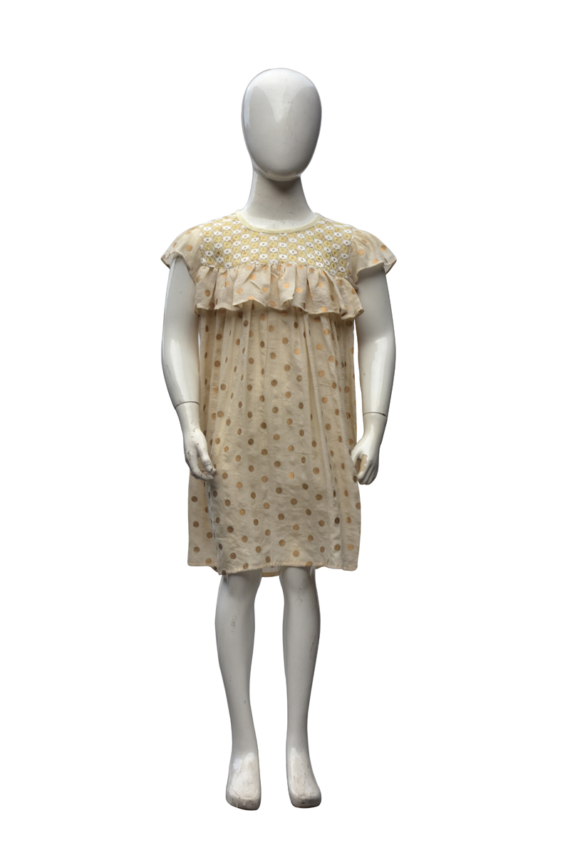 Off White Cotton Frock for Girls