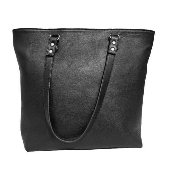 Black Leather Tote Bag